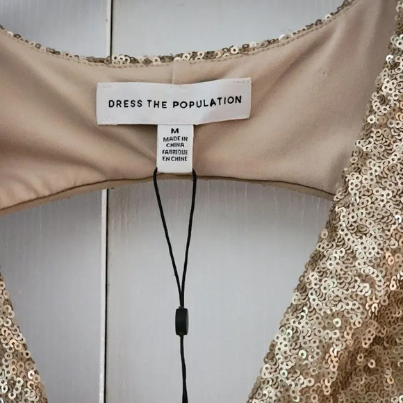 Dress the Population Women's Sleeveless V-Neck Sequin Cocktail Midi Dres… - Picture 3 of 3